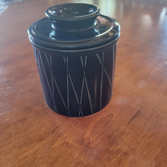 Other - Navy Blue Ceramic Jar with Lid
